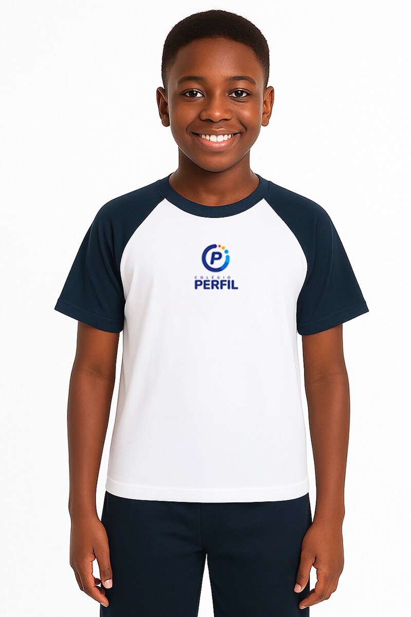 CAMISA TRAD ENS.FUNDAMENTAL GOL CARECA 100%CO/PV BRANCO/AZUL MARINHO L.189 - PERFIL